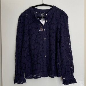 NWT Midnight Blue Lace Blouse